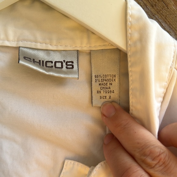 Chico’s white utility jacket size 2 large 12 - Picture 5 of 6